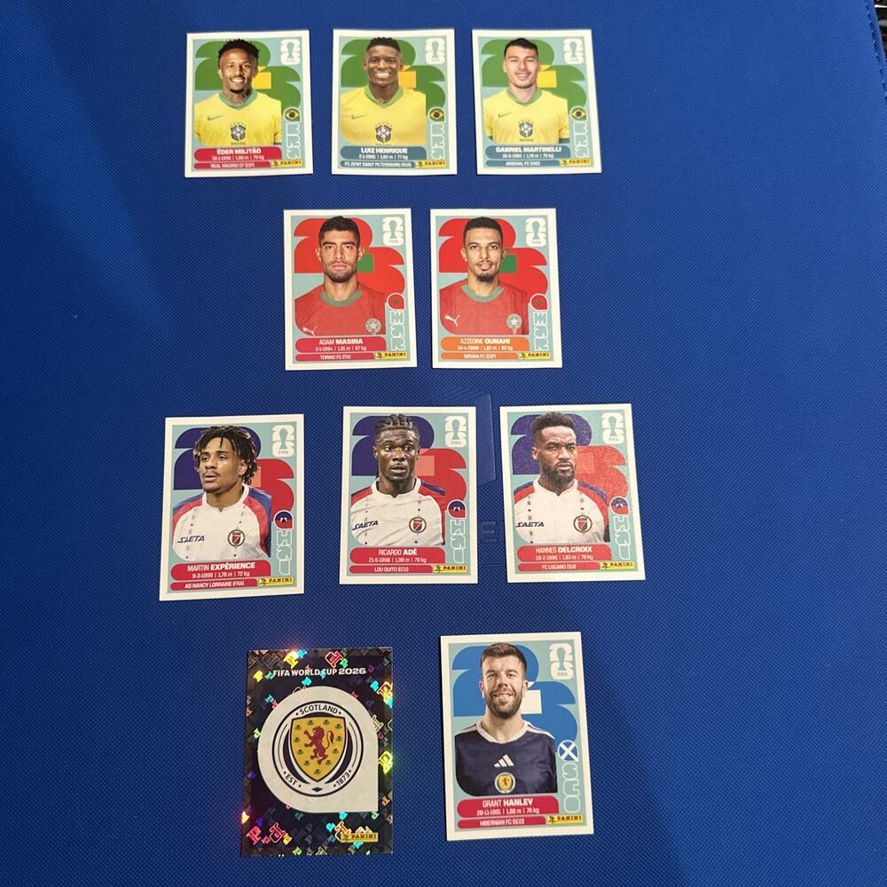 2026 Panini FIFA World Cup Stickers GROUP C BRA• MAR• HAI• SCO
